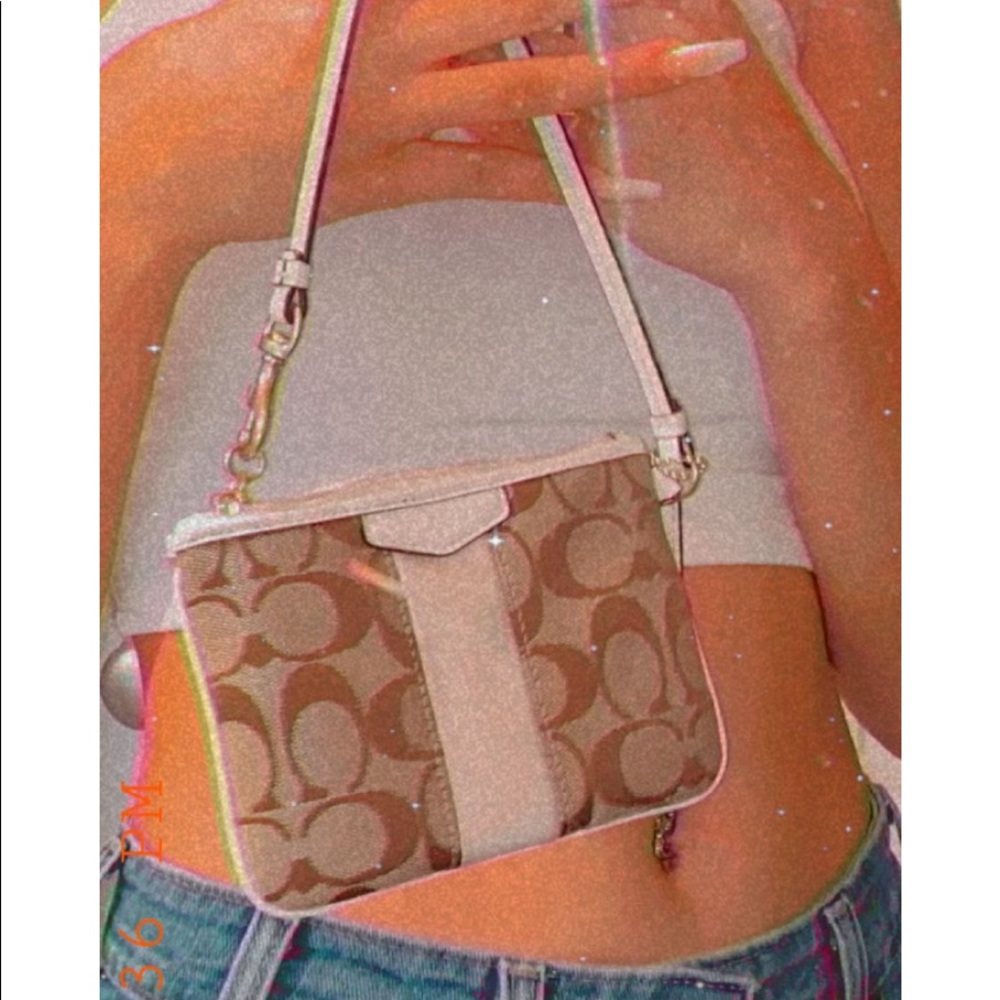 Coach wristlet brown